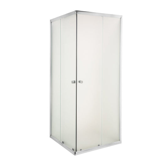 Invena Parla Square Shower Cabin with Sliding Doors 80x80 Chrome Matte Glass