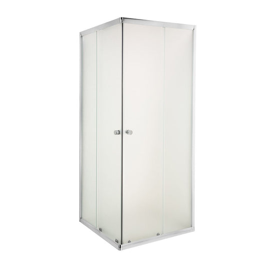 Invena Parla Square Shower Cabin with Sliding Doors 90x90 Chrome Matte Glass