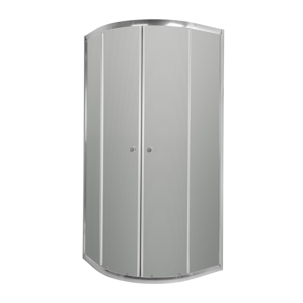 Invena Vitoria Semi-Round Shower Cabin with Sliding Doors 80x80 Chrome Graphite Glass