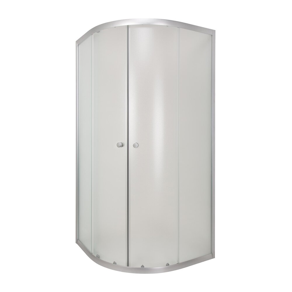 Invena Vitoria Semi-Round Shower Cabin with Sliding Doors 90x90 Chrome Frosted Glass