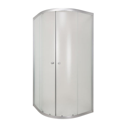 Invena Vitoria Semi-Round Shower Cabin with Sliding Doors 90x90 Chrome Frosted Glass