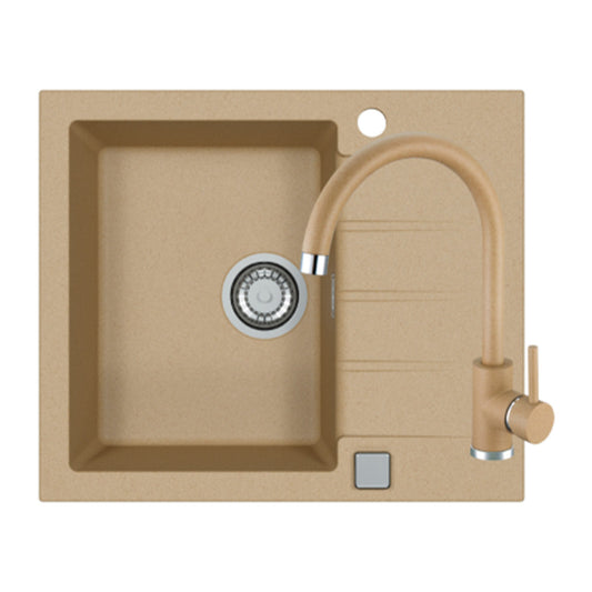 Alveus Cadit 10 Kitchen Sink Set Beige 59x50 cm and Kati Single-Handle Faucet