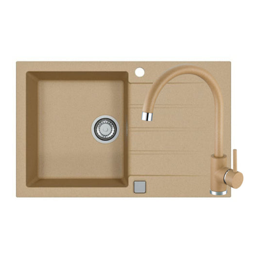 Alveus Cadit 20 Kitchen Sink Set Beige 79x50 cm and Kati Single-Handle Faucet
