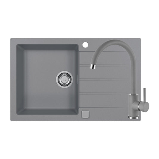 Alveus Cadit 20 Kitchen Sink Set Gray 79x50 cm and Kati Single-Handle Faucet