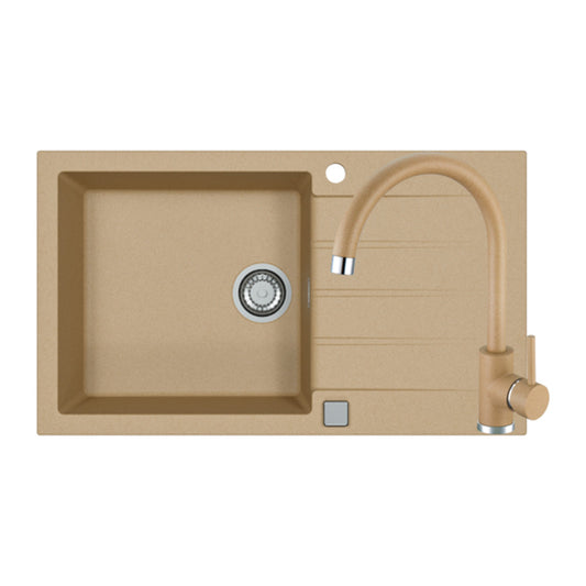 Alveus Cadit 40 Kitchen Sink Set Beige 86x50 cm and Kati Single-Handle Faucet