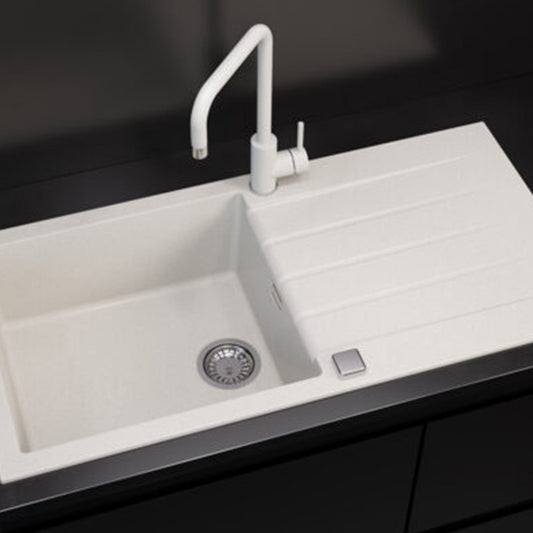 Alveus Cadit 50 Kitchen Sink Set White 100x50 cm and Kati Single-Handle Faucet