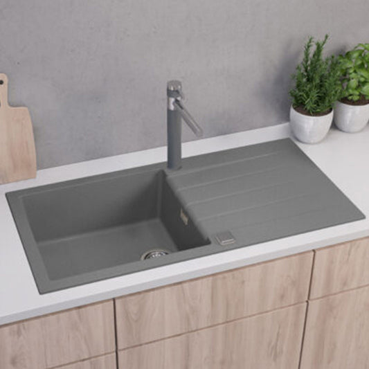 Alveus Cadit 50 Kitchen Sink Set Gray 100x50 cm and Kati Single-Handle Faucet