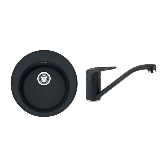 Комплект мивка за кухня композит Franke Rotondo 51 cm с батерия Novara Plus