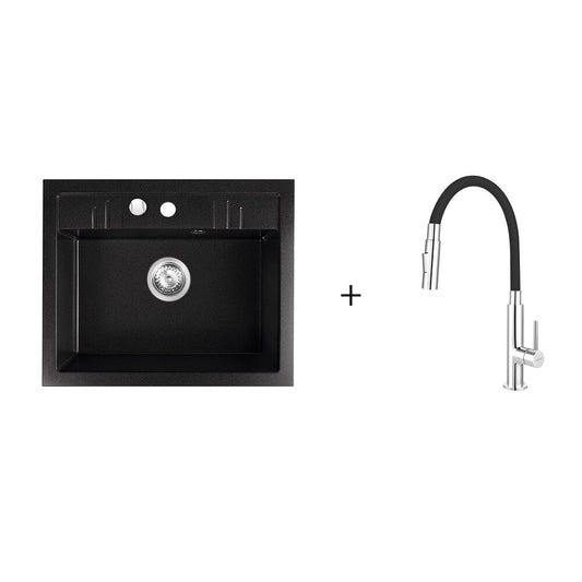 Ferro Graphite Kitchen Sink Set with Zumba 2F Faucet