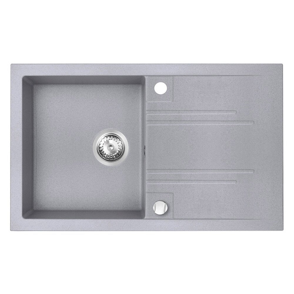 Ferro Reversible Gray Kitchen Sink Set with Zumba 2F Faucet
