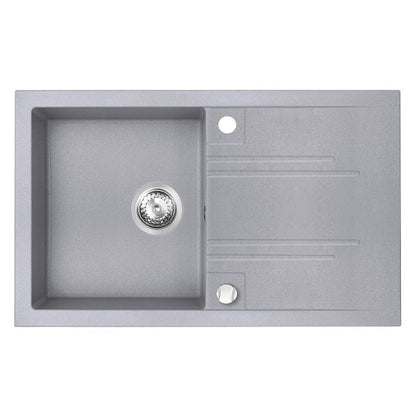 Ferro Reversible Gray Kitchen Sink Set with Zumba 2F Faucet