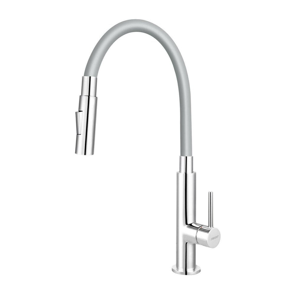 Ferro Reversible Gray Kitchen Sink Set with Zumba 2F Faucet