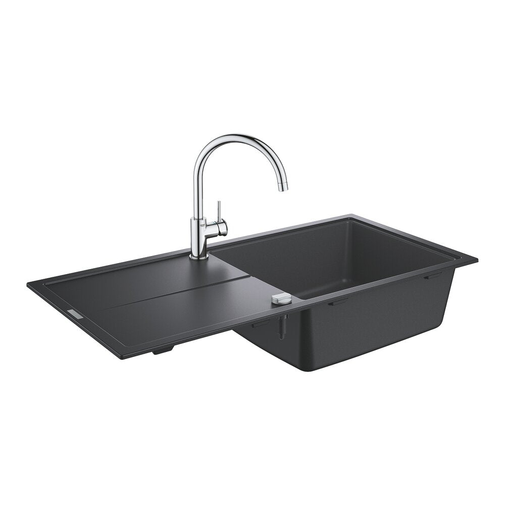 Композитна мивка Grohe K400 60 см черна с батерия BauClassic