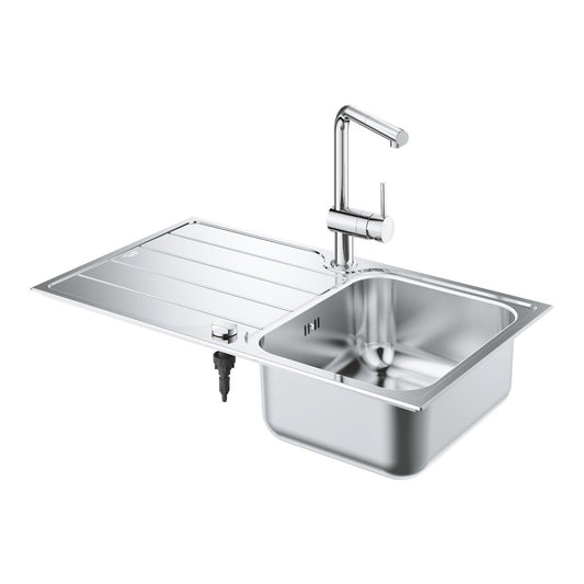 Комплект мивка от неръждаема стомана Grohe K500 45 см 1 кофа с отцеждачка и смесител