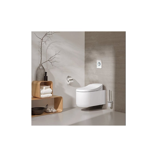 Grohe Sensia Arena Complete Set Wall-Hung Toilet, Nova Chrome Flush Plate, Soft-Close Seat and Electric Bidet, Grohe Rapid SL Tank, Automatic Flush Kit