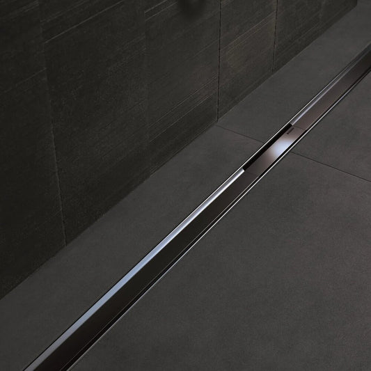 Geberit CleanLine 80 Complete Shower Drain Set, Black Brushed, Length 30-90 cm, Height 65-90 mm