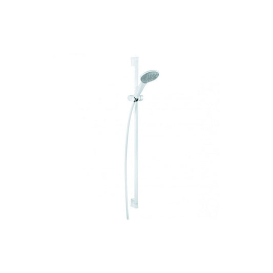 Бял душ сет Kludi Freshline 1S с поддържаща пръчка, маркуч и душ глава