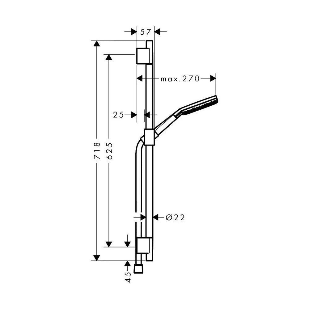 Комплект за душ с бар 65 cm Hansgrohe Raindance Alive Select S хром гланц 3 функции EcoSmart