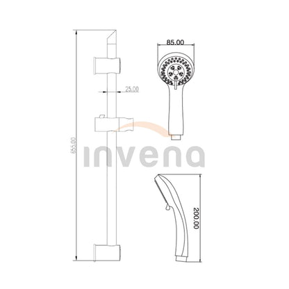 Invena City Shower Set with 3 Functions Chrome