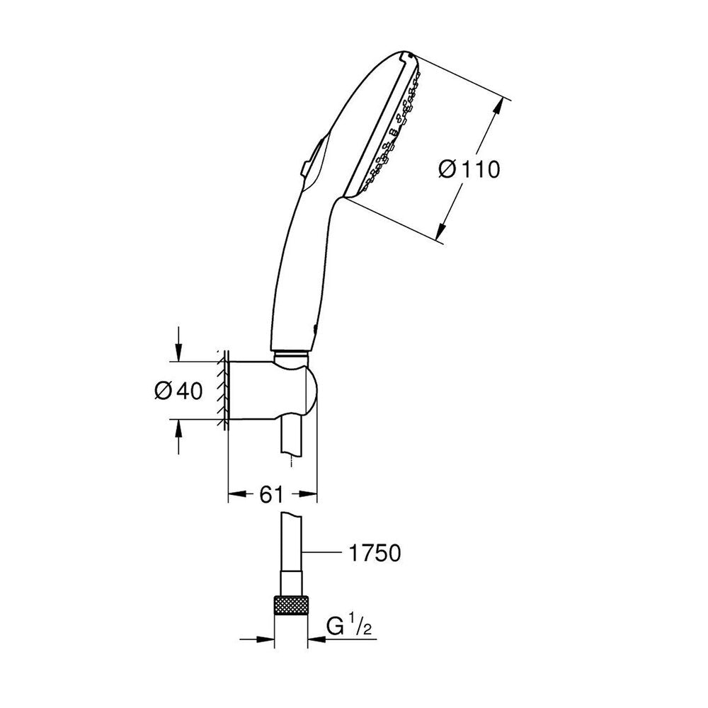 Сет за душ с портативен Grohe Tempesta 110 хром 3 функции