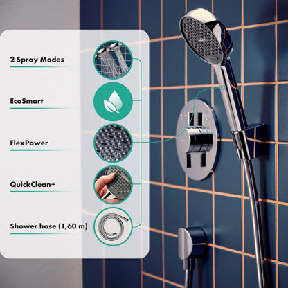 Душ комплект с ръчен душ Hansgrohe Activera Select S хром гланц 2 функции EcoSmart