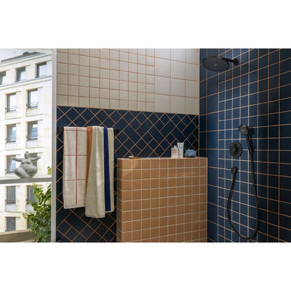 Душ комплект с портър Hansgrohe Activera Select S черен мат 2 функции EcoSmart
