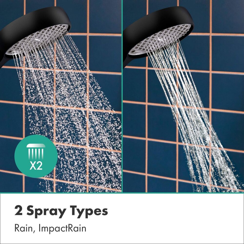 Душ комплект с портър Hansgrohe Activera Select S черен мат 2 функции EcoSmart