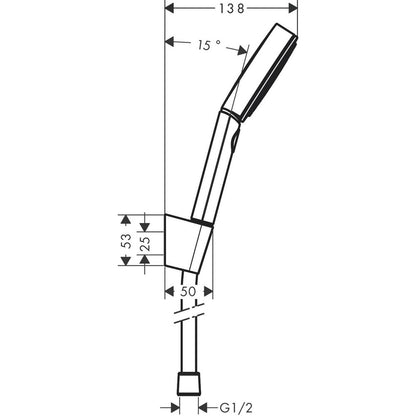 Душ глава с портър Hansgrohe Pulsify Select S 105 с 3 функции