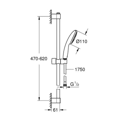 Grohe New Tempesta 110 Shower Set with 1 Function