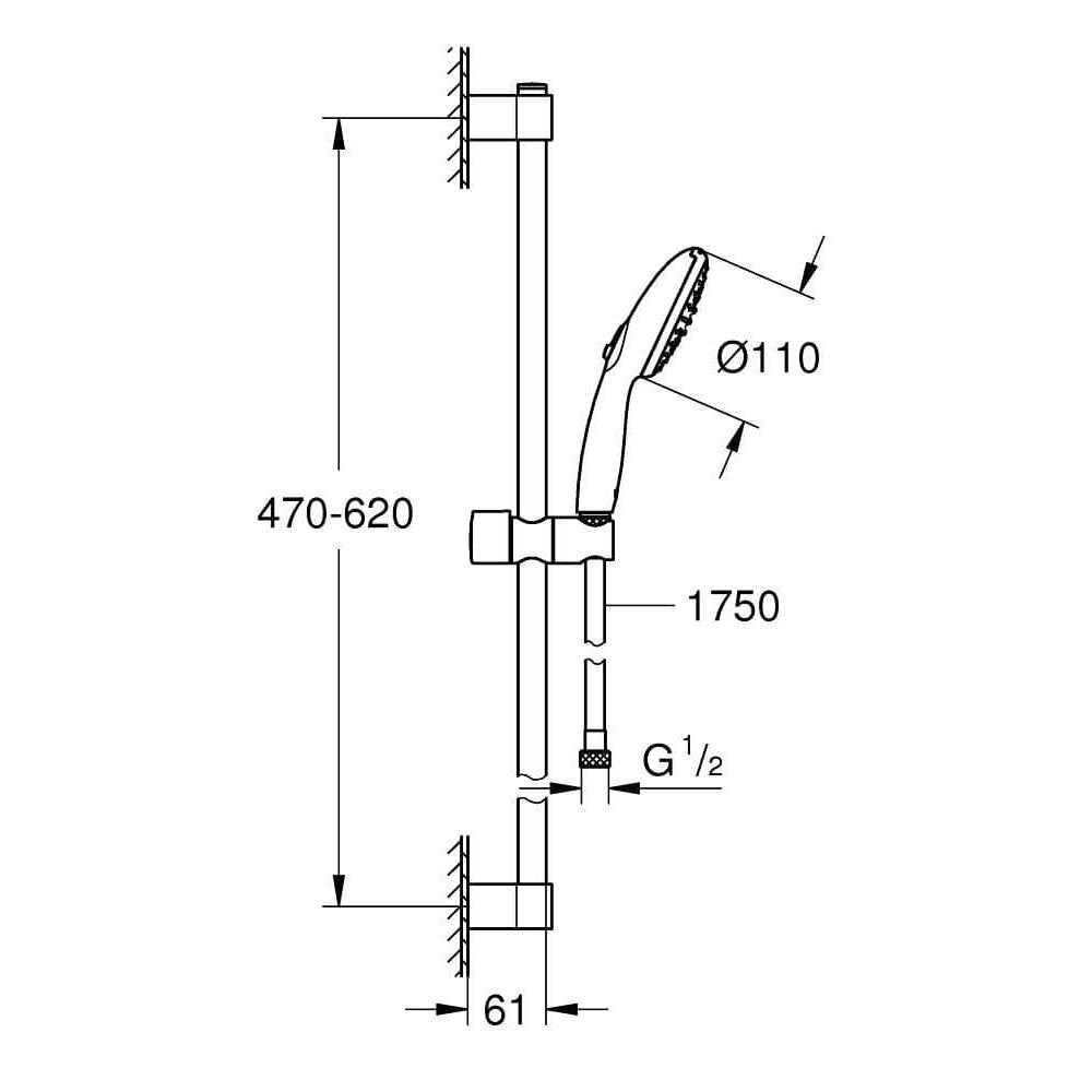 Grohe Tempesta 110 Shower Set with 2 Functions