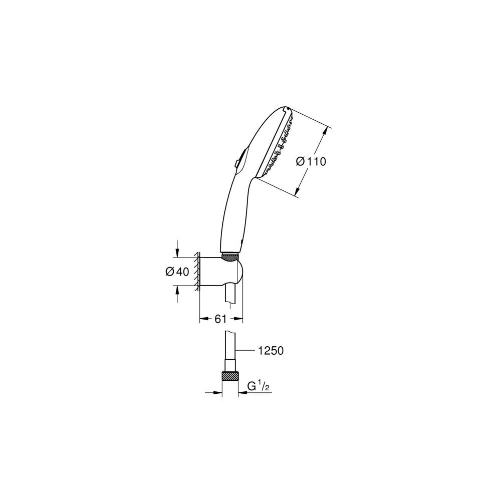 Grohe Tempesta 110 Shower Set with Holder and 2 Functions