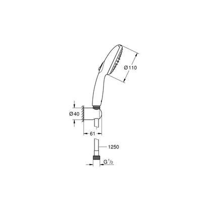Grohe Tempesta 110 Shower Set with Holder and 2 Functions