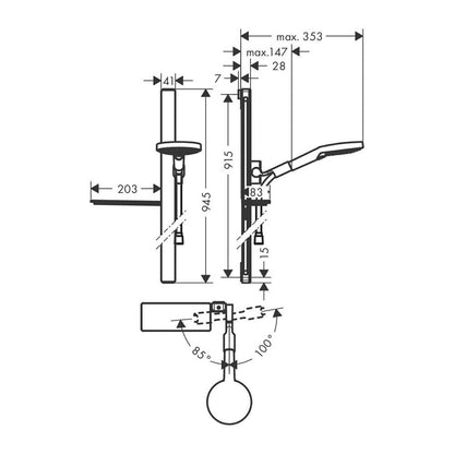 Hansgrohe Raindance Select S 120 Shower Set with Bar Chrome 3 Functions