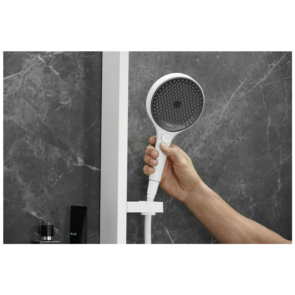 Сет за душ с портрет Hansgrohe Rainfinity 130 бял мат 3 функции