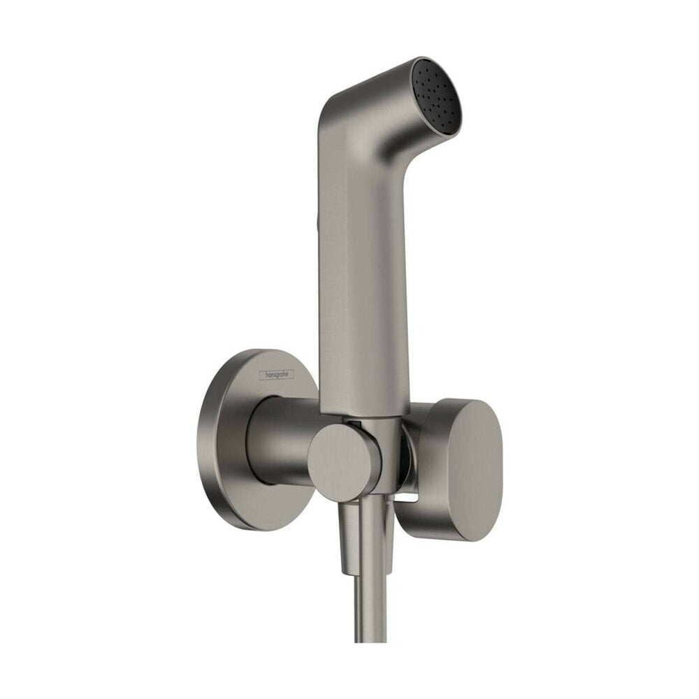 Черен хромиран душ за хигиена Hansgrohe S EcoSmart Bidette