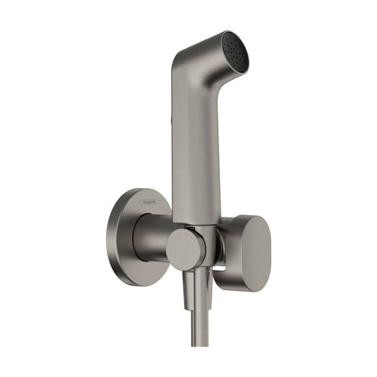 Черен хромиран душ за хигиена Hansgrohe S EcoSmart Bidette