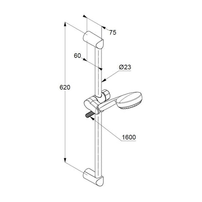 Kludi Logo 3S Chrome Shower Set with 60 cm Bar