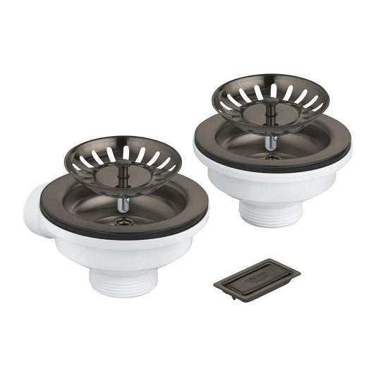 Drain Set for Double Sink Grohe Graphite