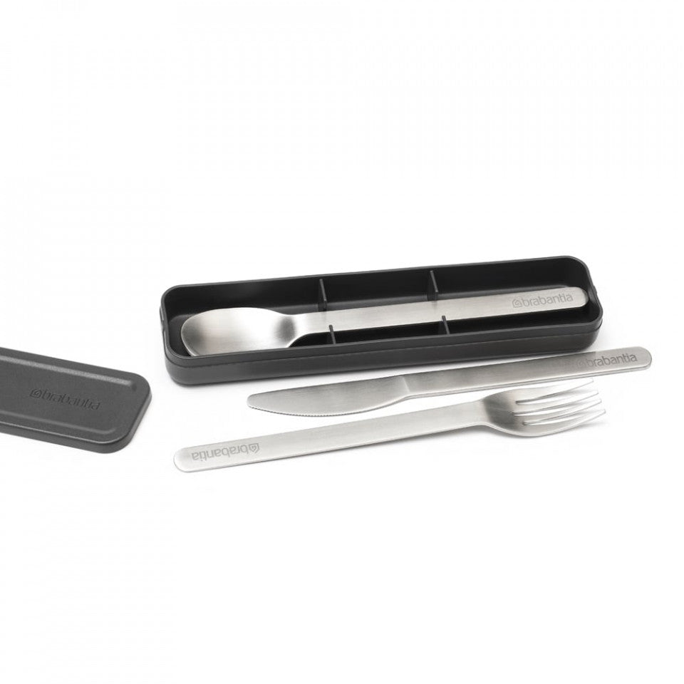 Комплект прибори Brabantia Make&Take от 3 части, Тъмен сив 1006305
