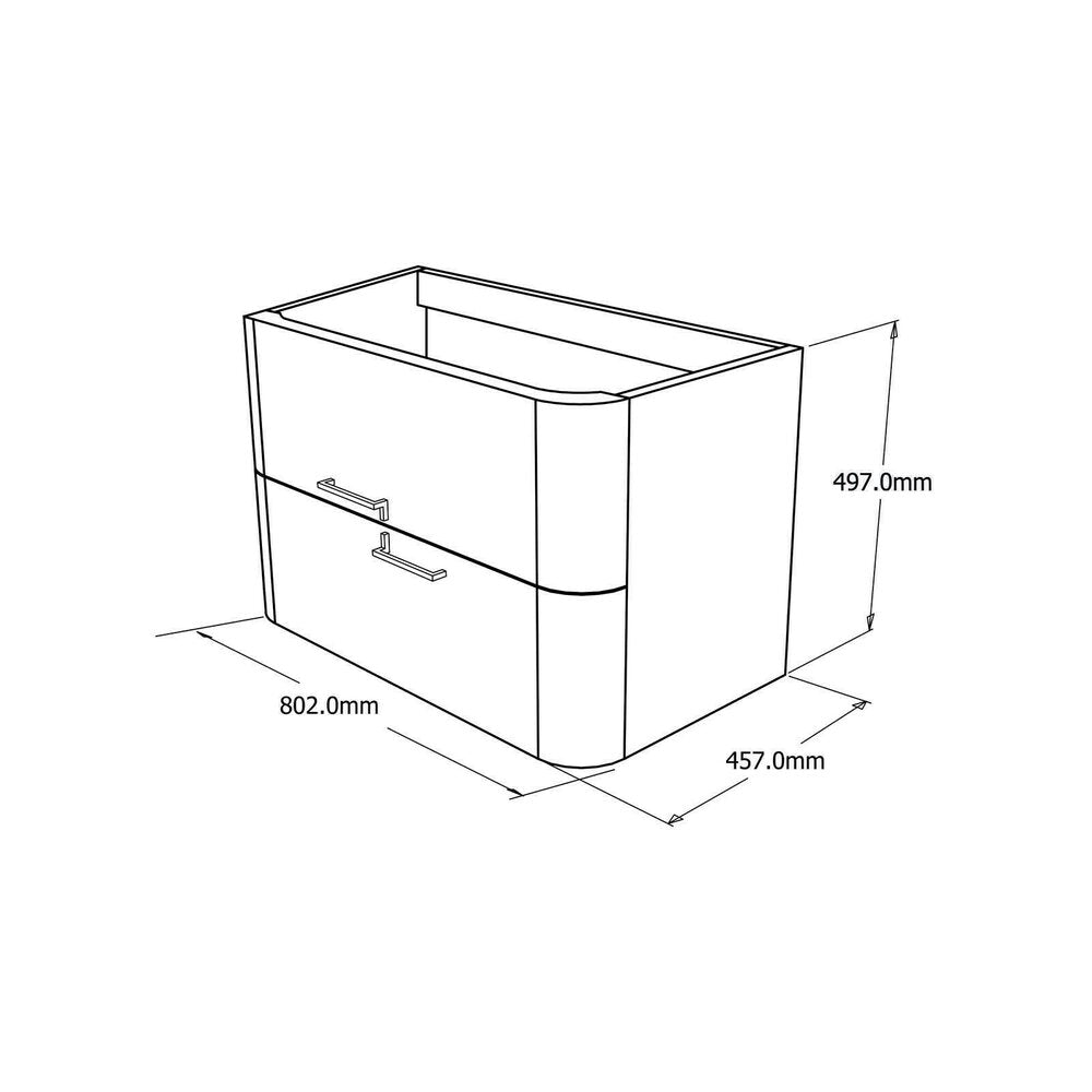 White Base Cabinet Set Savini Due Geos 80 cm with Sink