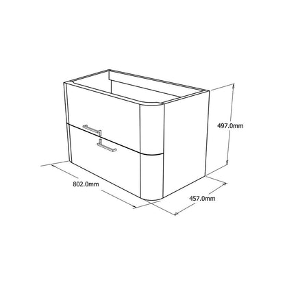 White Base Cabinet Set Savini Due Geos 80 cm with Sink