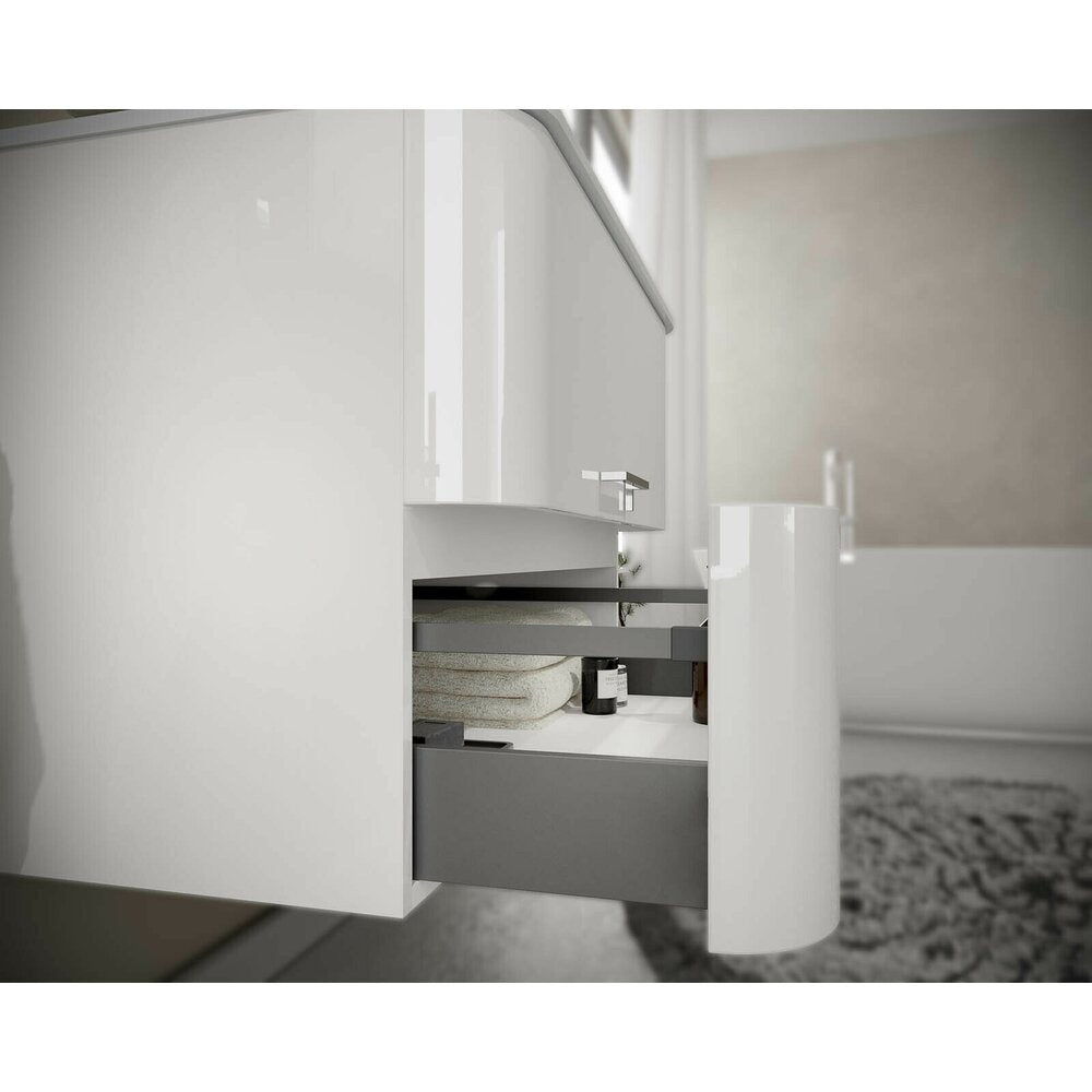 White Base Cabinet Set Savini Due Geos 80 cm with Sink