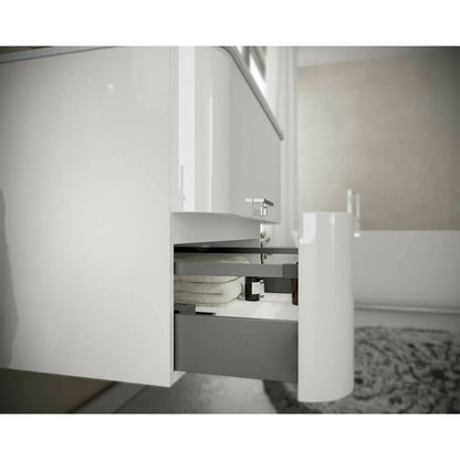 White Base Cabinet Set Savini Due Geos 80 cm with Sink
