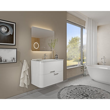 White Base Cabinet Set Savini Due Geos 80 cm with Sink