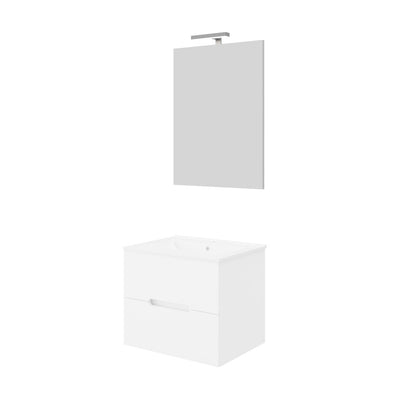 Комплект бял шкаф с мивка и огледало и аплика Saturn Crea Bagno Iris 60 см