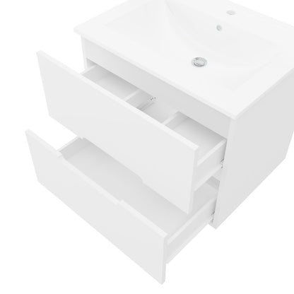 Комплект бял шкаф с мивка и огледало и аплика Saturn Crea Bagno Iris 60 см
