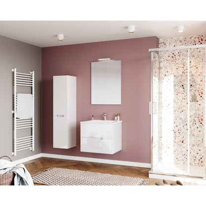 Комплект бял шкаф с мивка и огледало и аплика Saturn Crea Bagno Iris 60 см