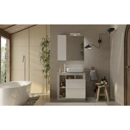 Floor-standing base cabinet and sink set white/grey LC Mobili Italia Hamburg 79x79x49 cm