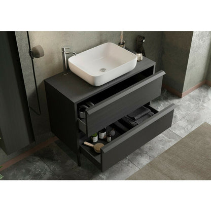 Комплект черен шкаф за база с мивка на под LC Mobili Italia Steel 105x78x43 см