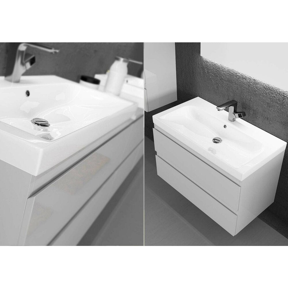 Defra Como Wall-Mounted Base Cabinet Set in Green with Flex 80 Composite Sink